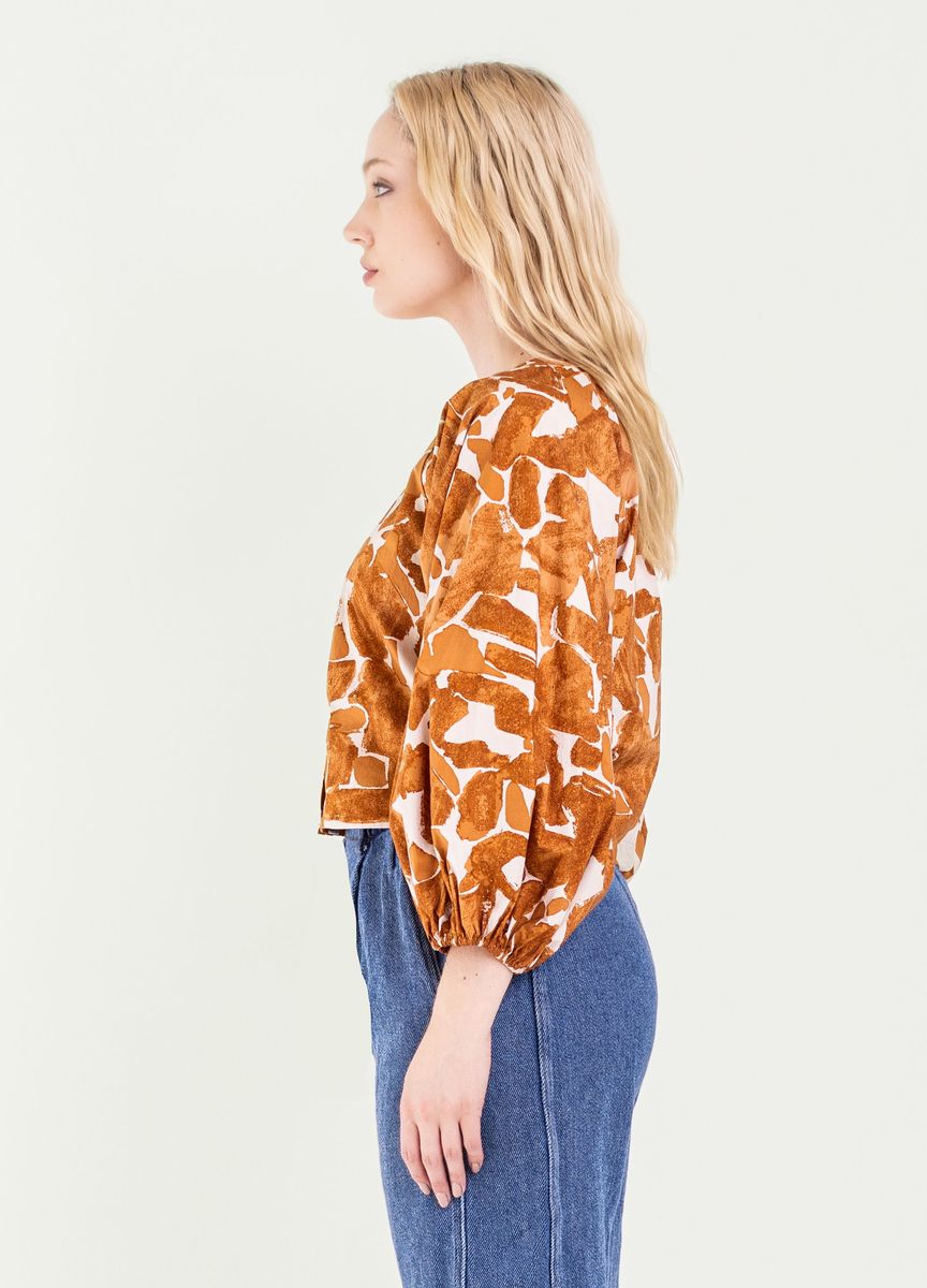 Colby Santa Fe Long Sleeve Top in mustard by Bel Kazan
