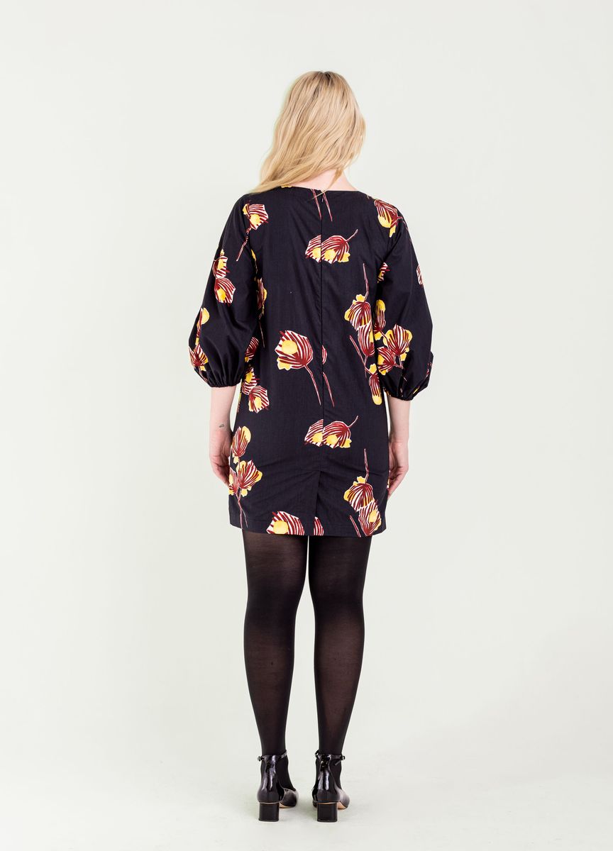 Adley Dress in black aralia by Bel Kazan