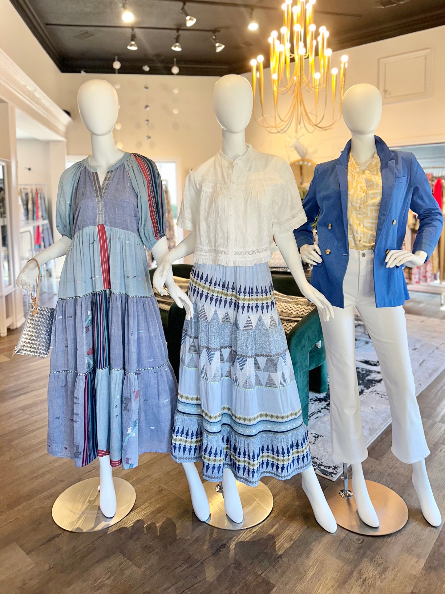 Fernanda Double Breasted Blazer in blue by Lucy Paris