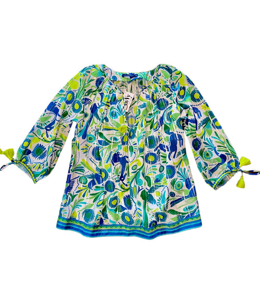 Cloud Tunic Top in oberon white/blue/green by LA Plage