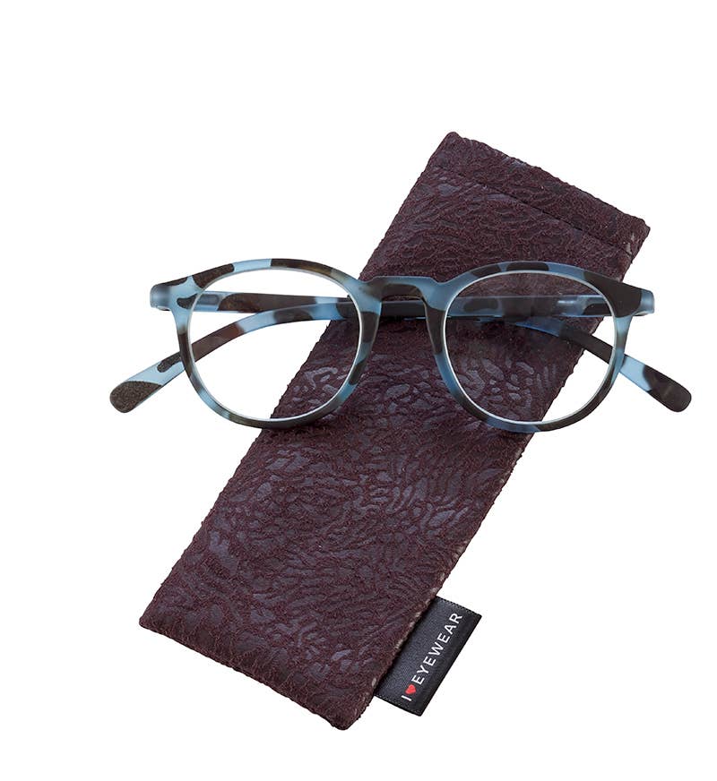 Billy Reading Glasses: Lt Blue / +2.00