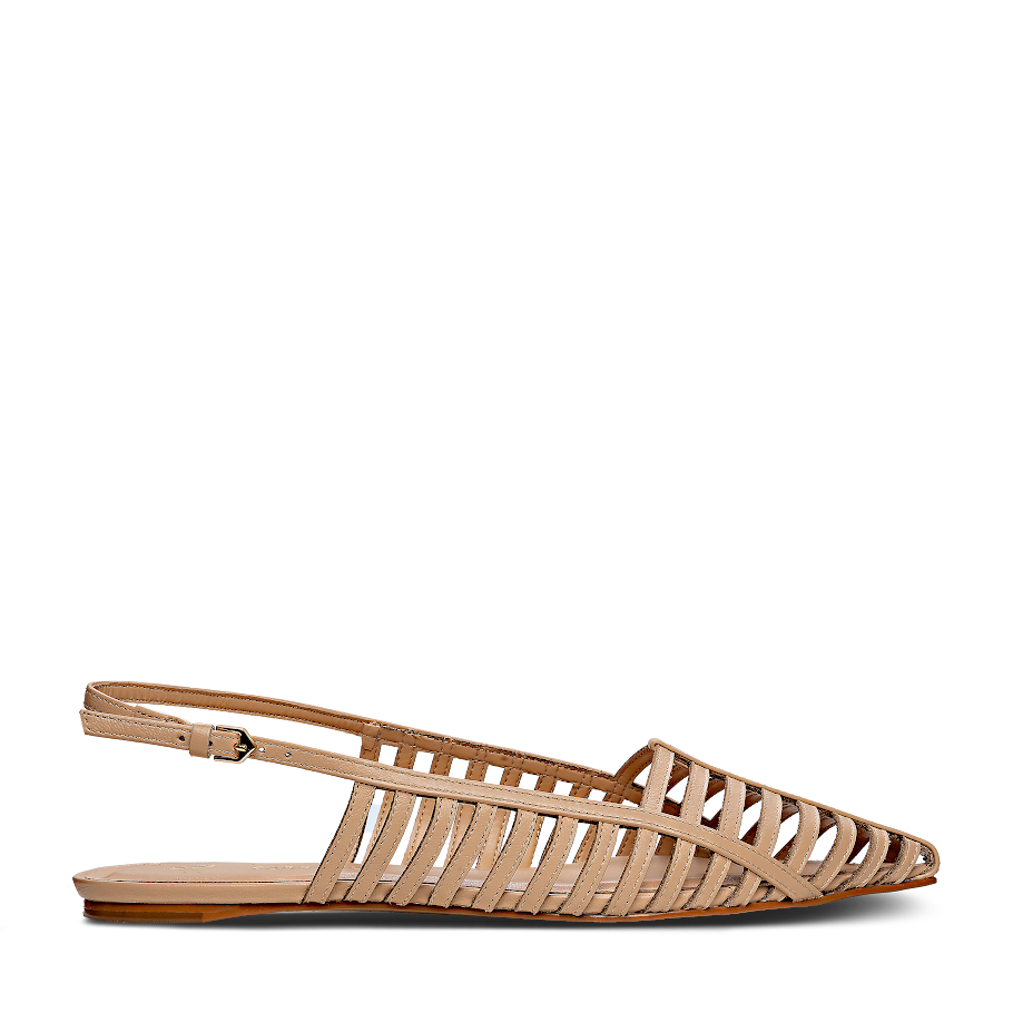 Kara Caged Slingback Flat in cru by Carrano
