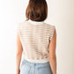 Hampton Knit Top in tan/white by Lucy Paris