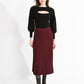 Pleated Sweater Skirt in dark red by Molly Bracken
