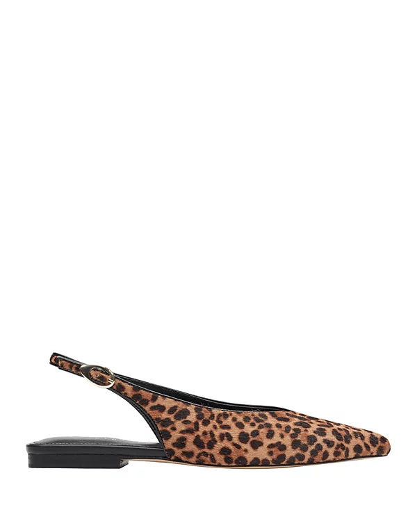 Leopard Print Flat Slide in medium natural by Marc Fisher