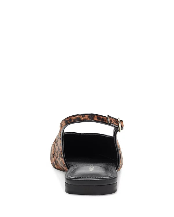Leopard Print Flat Slide in medium natural by Marc Fisher
