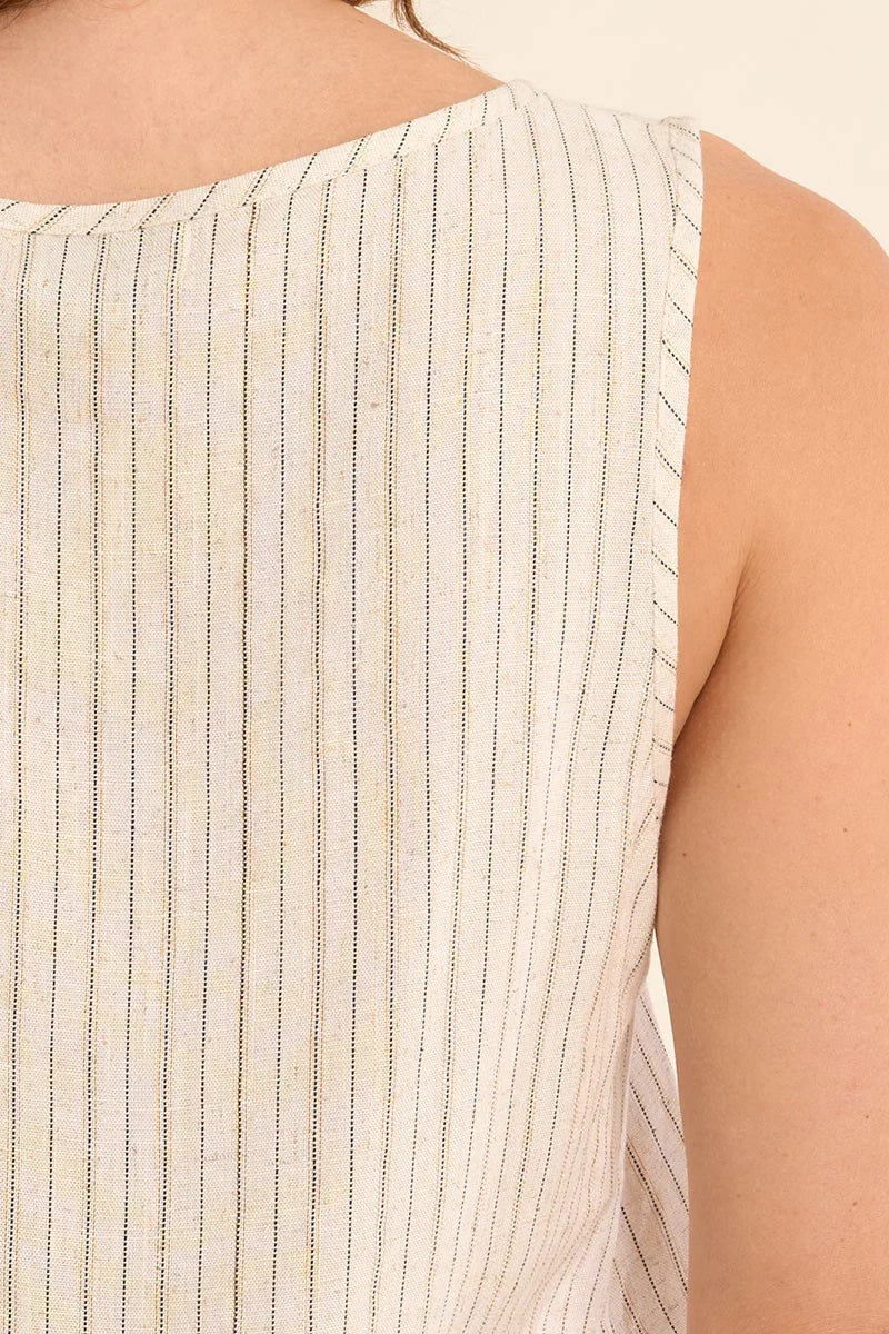 Striped Tank Top in beige by Molly Bracken
