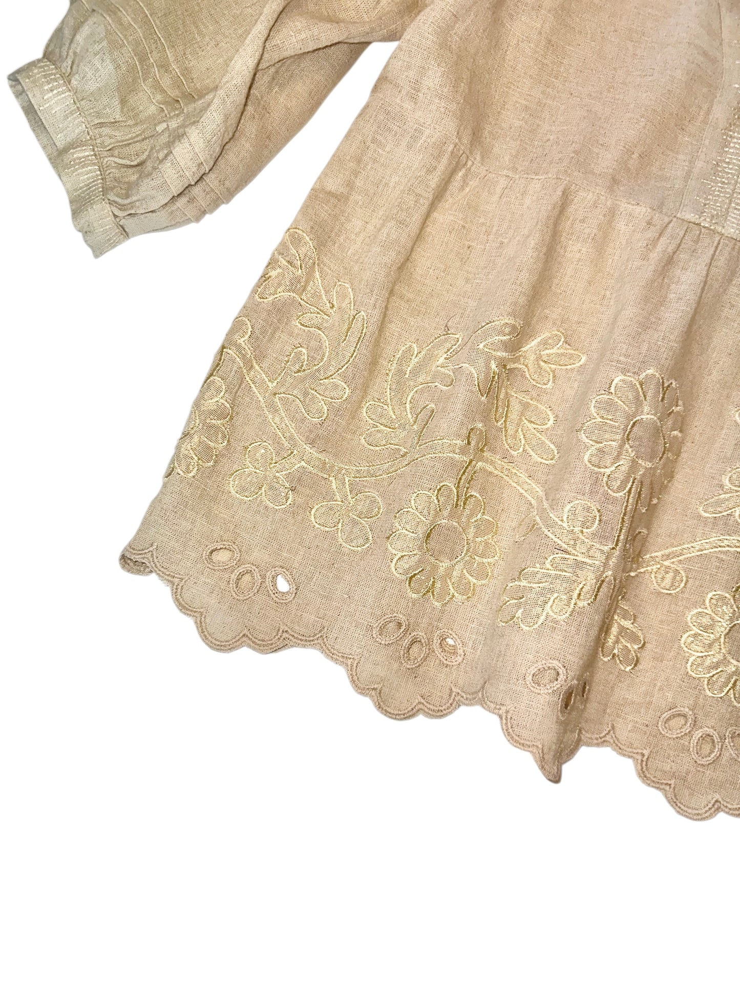 Goldhawk Daisy Applique Top in natural/gold by Rose & Rose