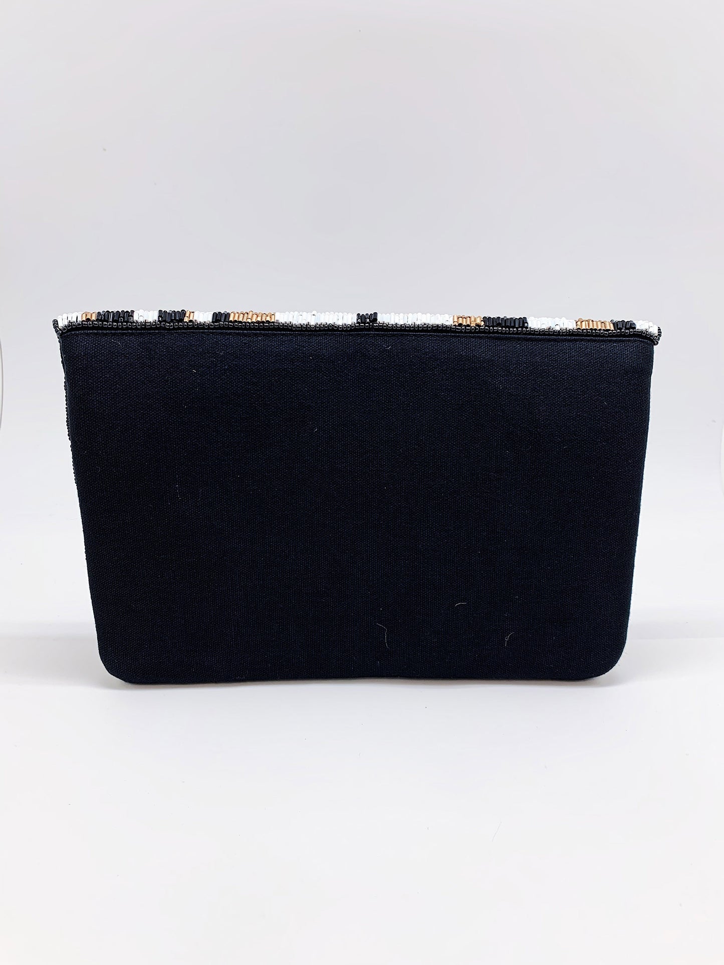 Art Deco Beaded Envelope Clutch in white/multi