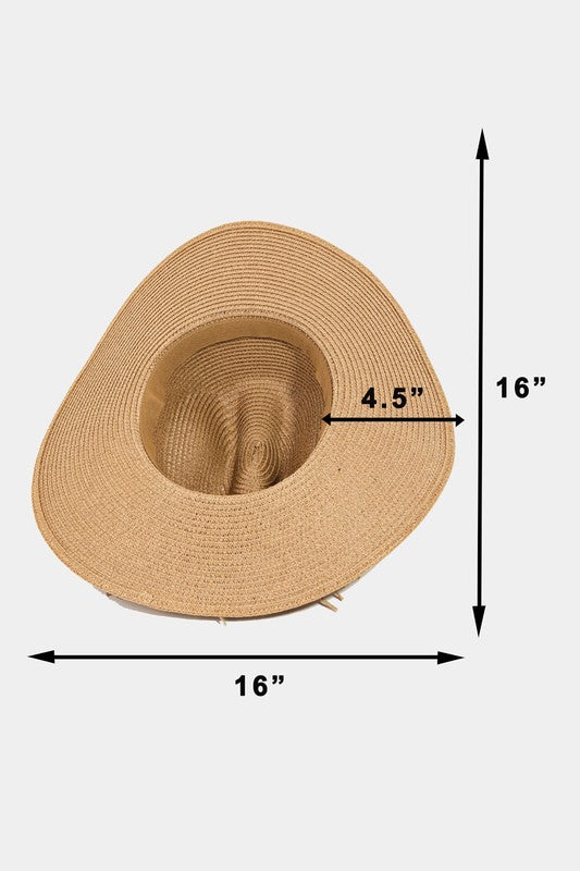 Braided Strap Sun Hat in tan