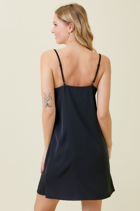 V Neck Slip in black