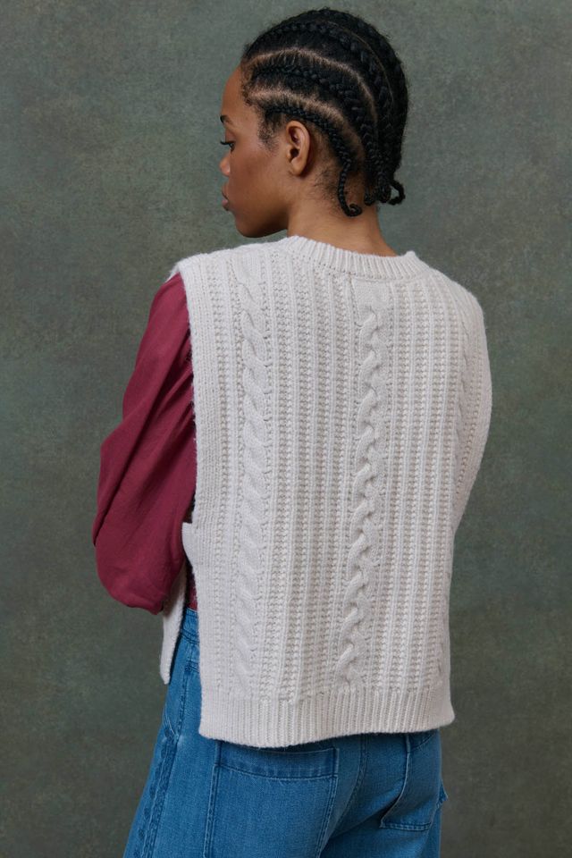 Adela Sweater Vest in cream by Louise Misha