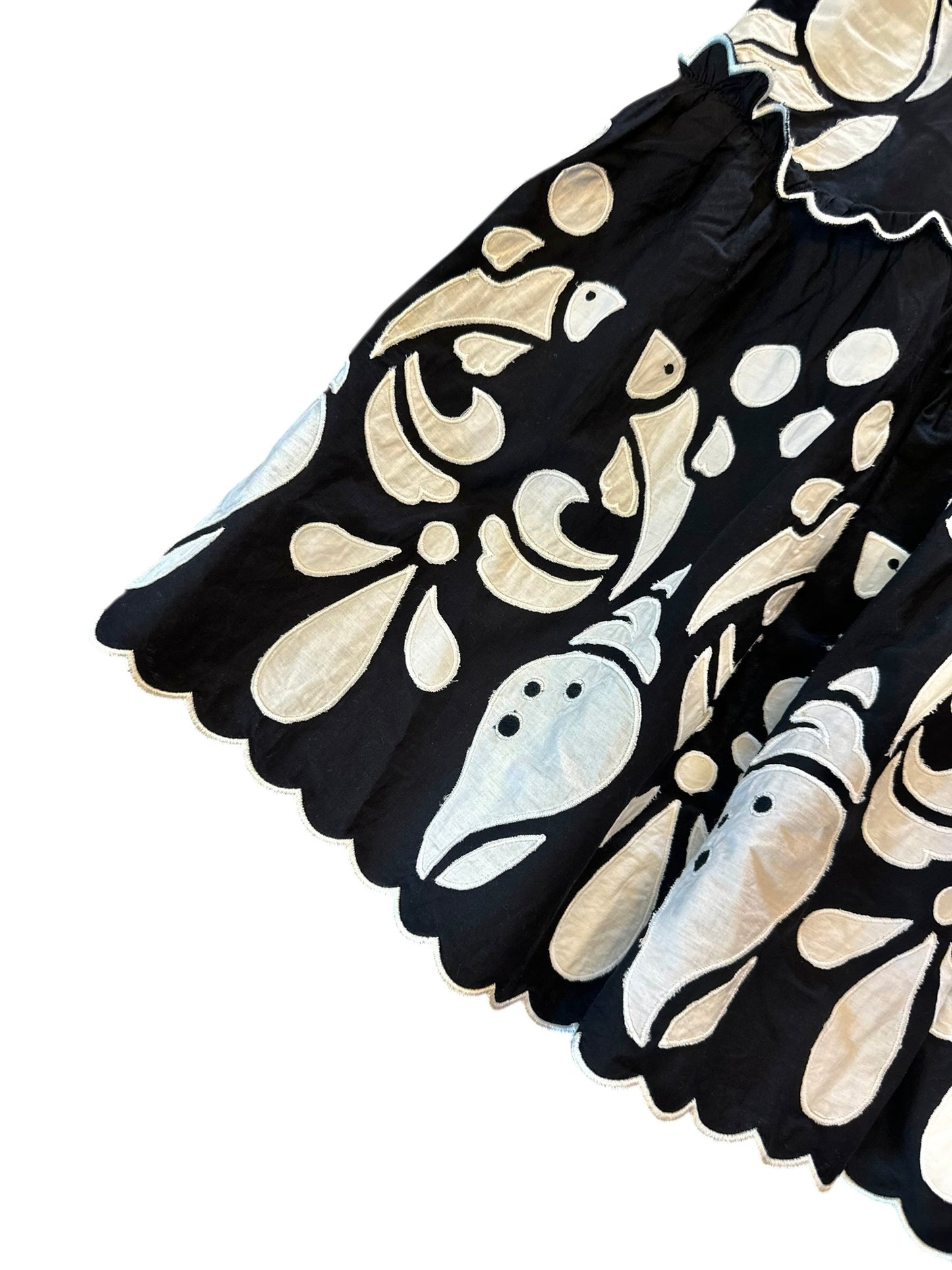 Summer Cutwork Midi Dress in black/white by Farm Rio