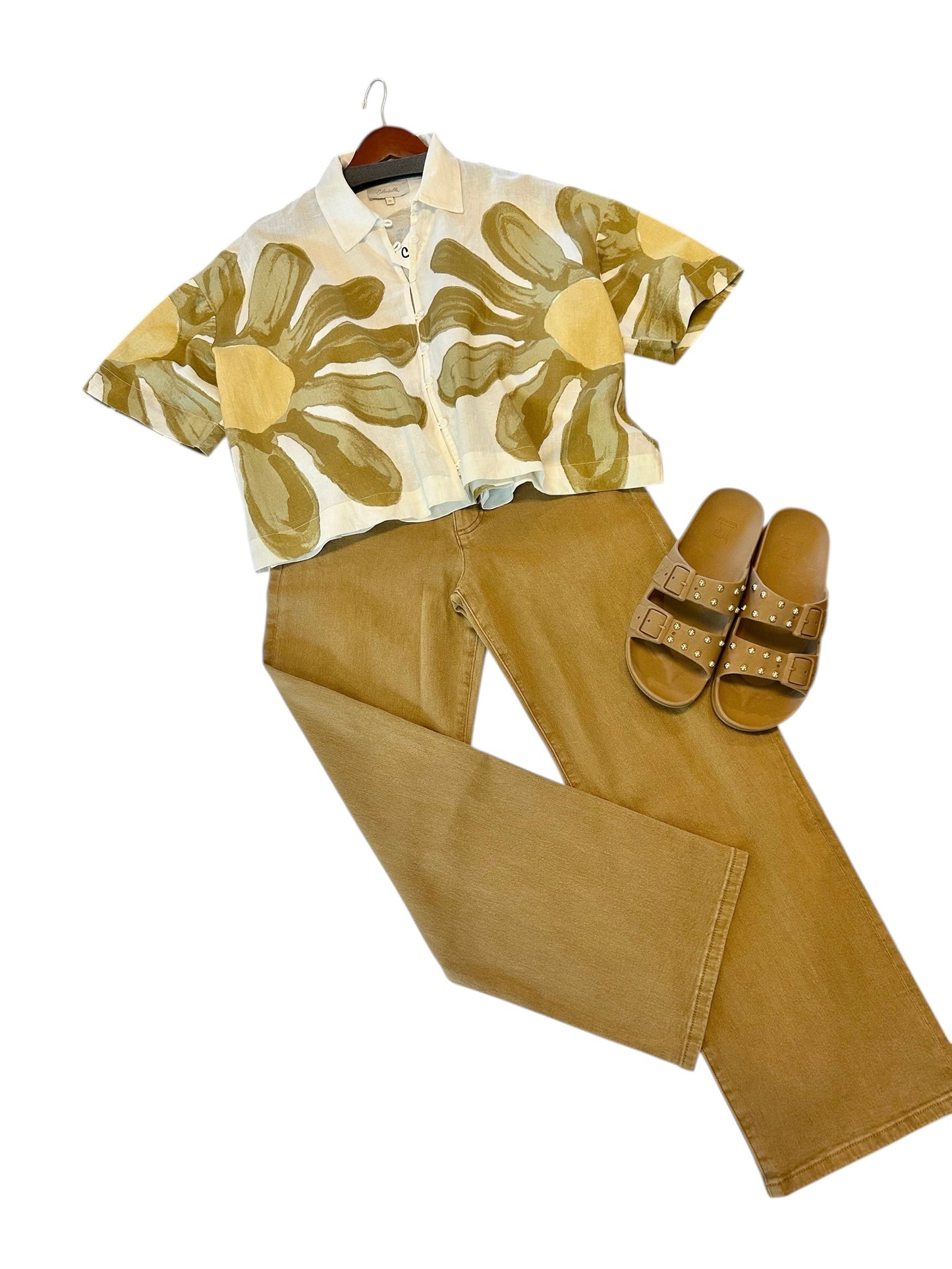 Charlotte High Rise Wide Leg Jean in caramel by KUT
