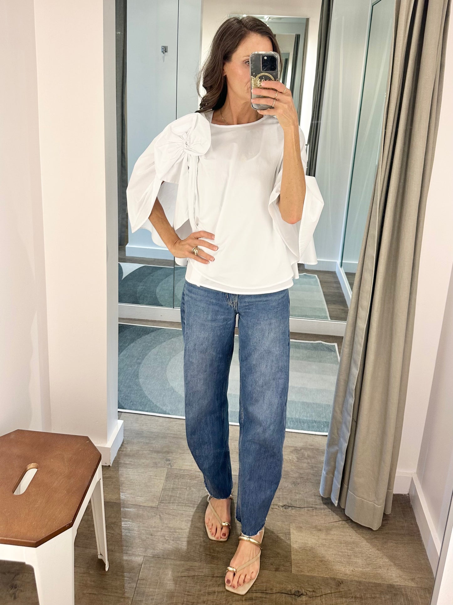 Cotton Poplin Shirt in white by Psophia