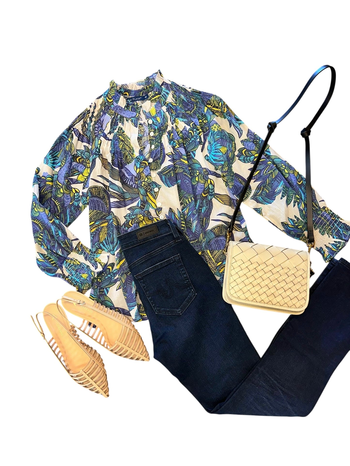 Goodwin Long Sleeve Printed Blouse in nusa garden multi by La Plage