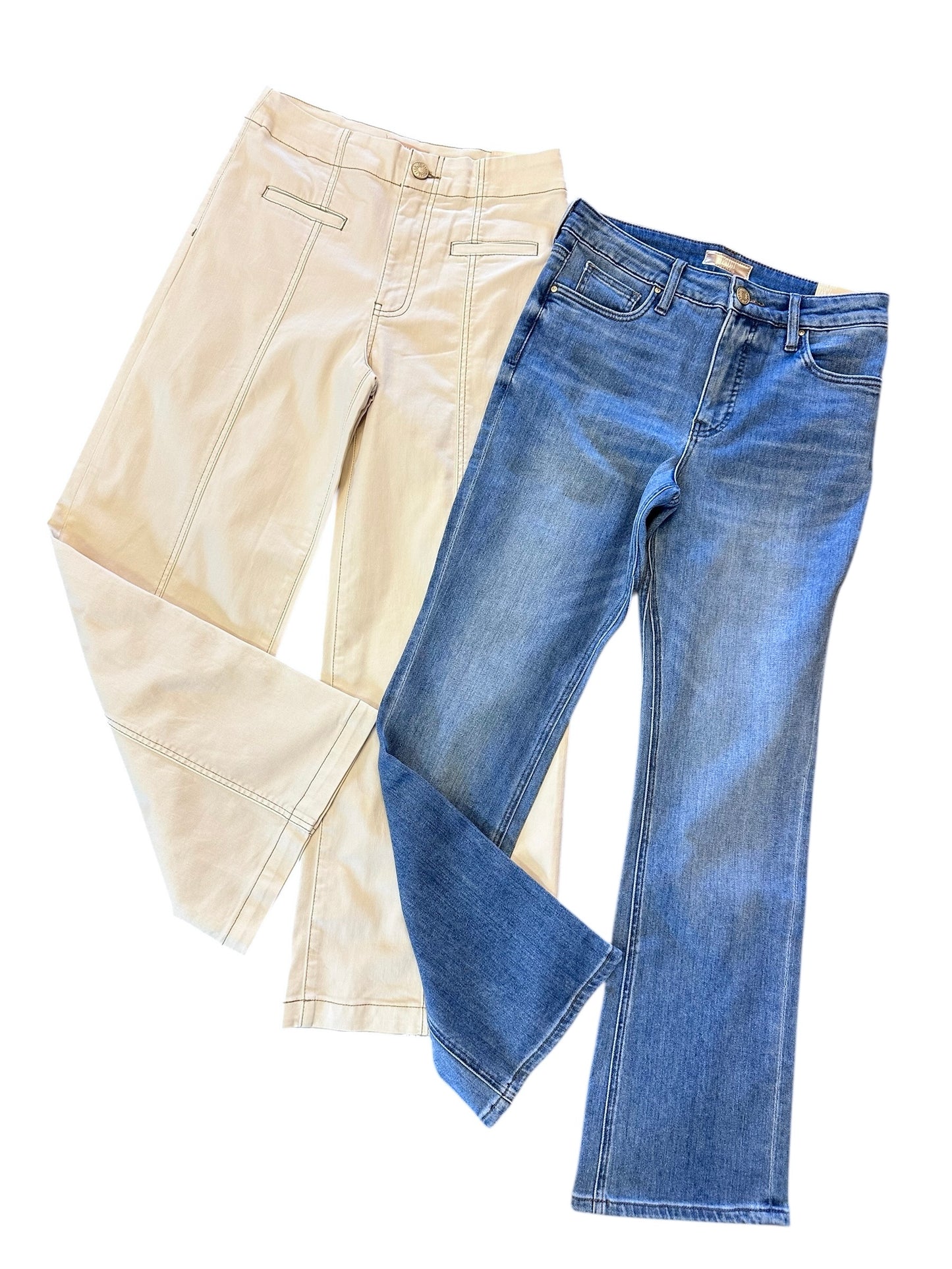 Kelsey High Rise Ankle Flare in improvement by KUT