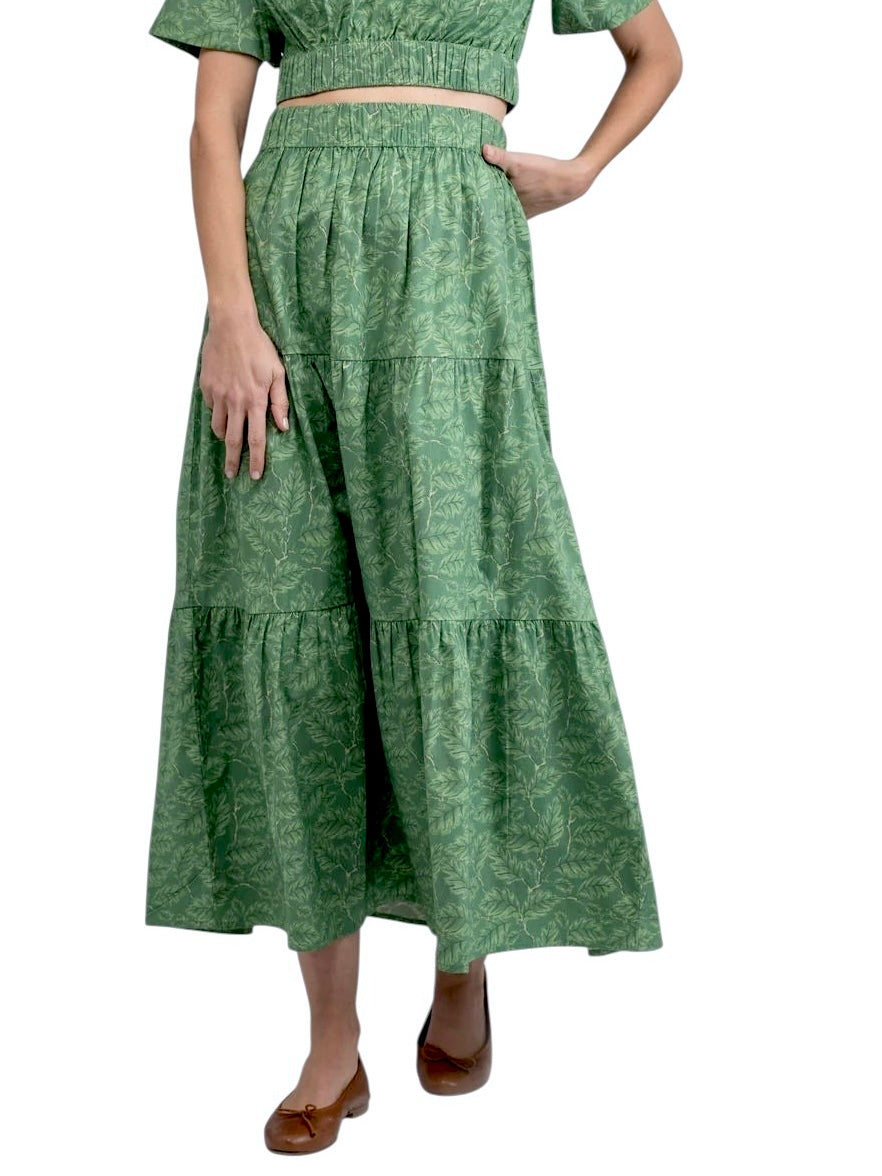 Abby Foliage Printed Maxi Skirt by Beau & Ro