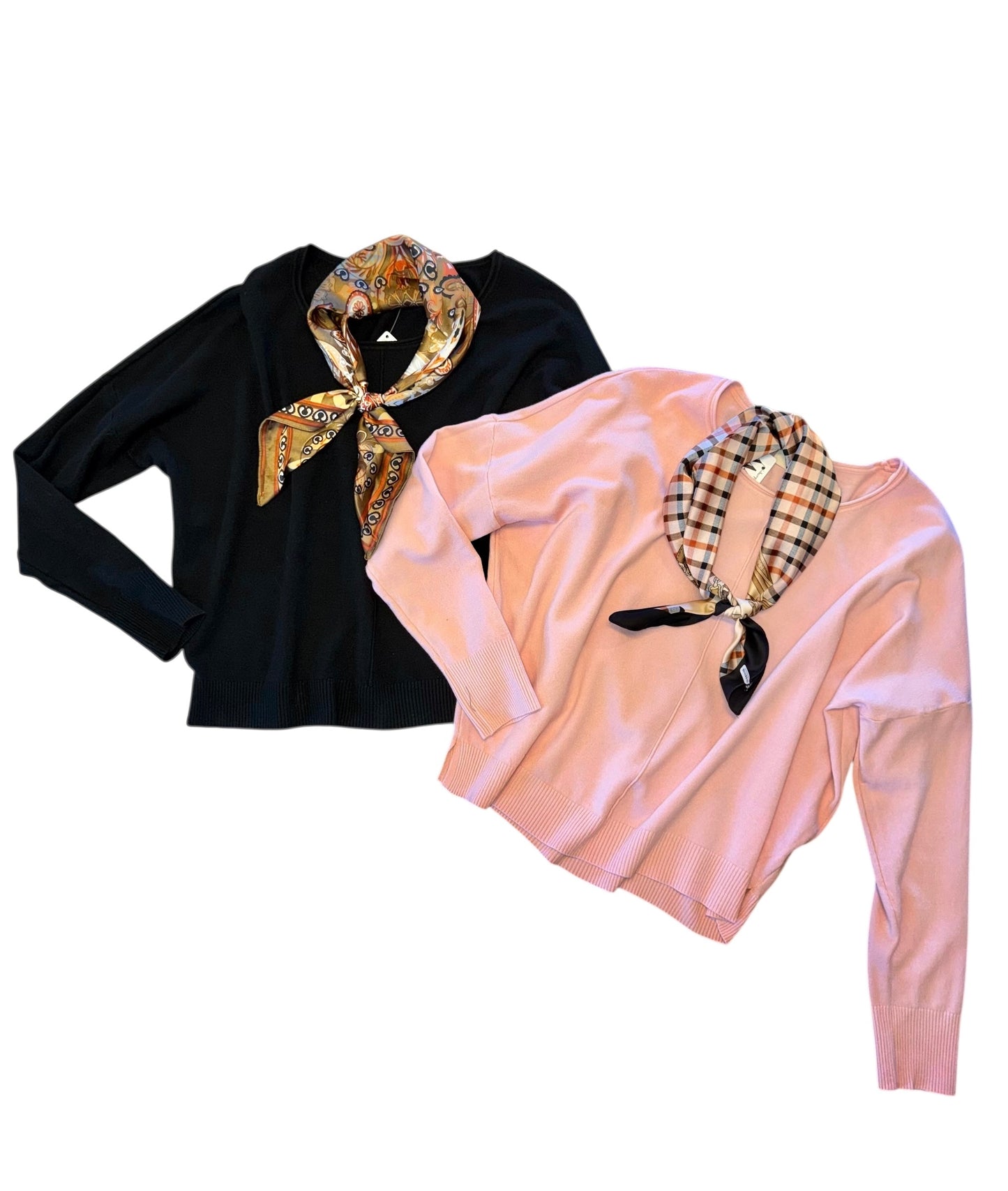 Seam Front Round Neck Pullover in pink quartz by Dreamers