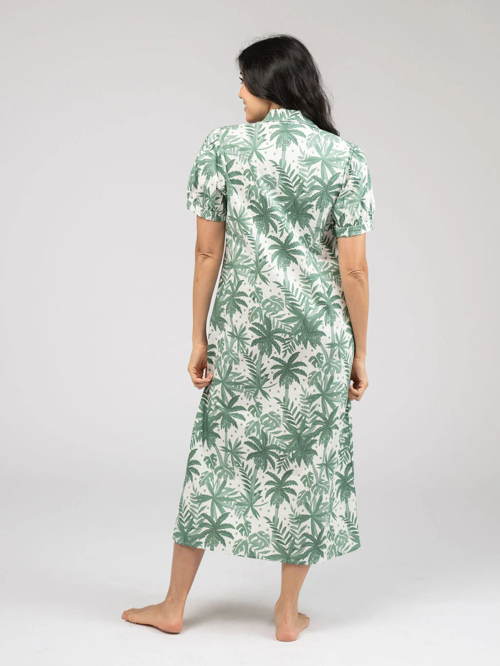 Kris Palm Leaf Dress in beige by Beau & Ro