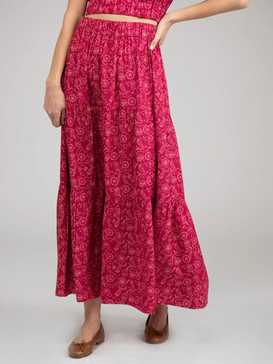 TRUNK SHOW- The Abby Skirt in Maroon Cosmo by Beau & Ro