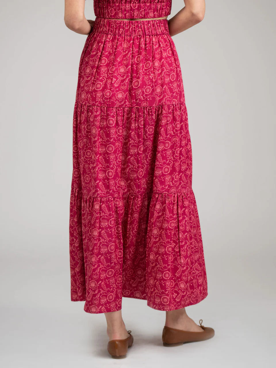 TRUNK SHOW- The Abby Skirt in Maroon Cosmo by Beau & Ro