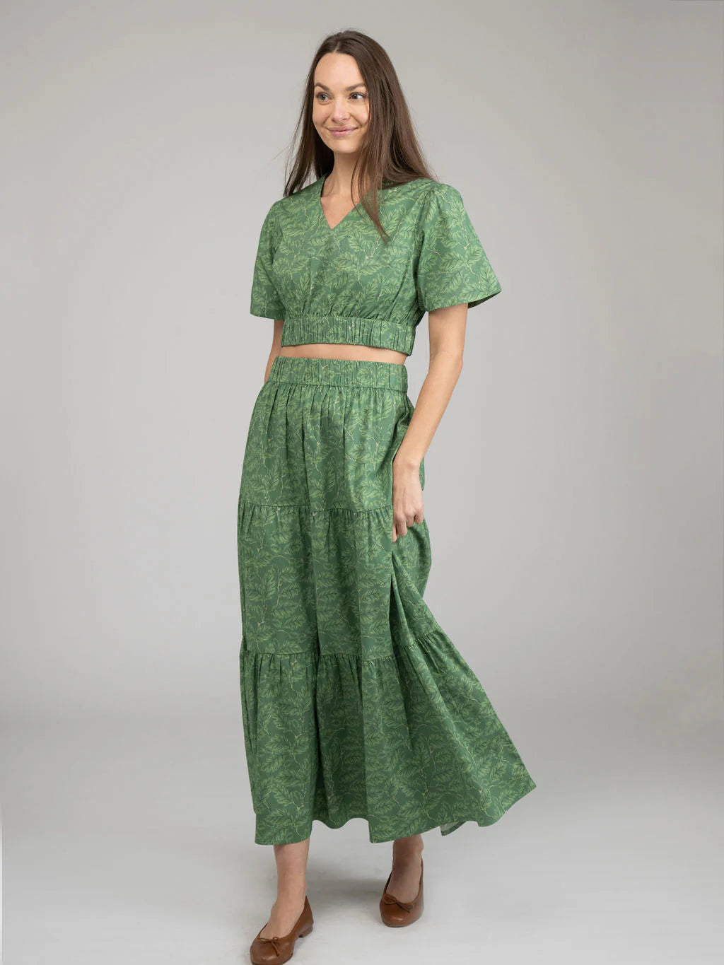 Abby Foliage Printed Maxi Skirt by Beau & Ro