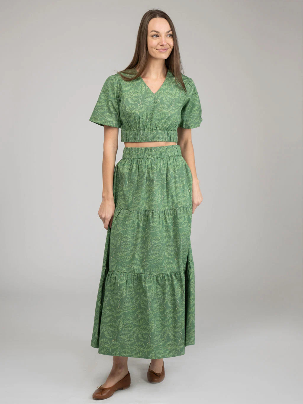 Abby Foliage Printed Maxi Skirt by Beau & Ro