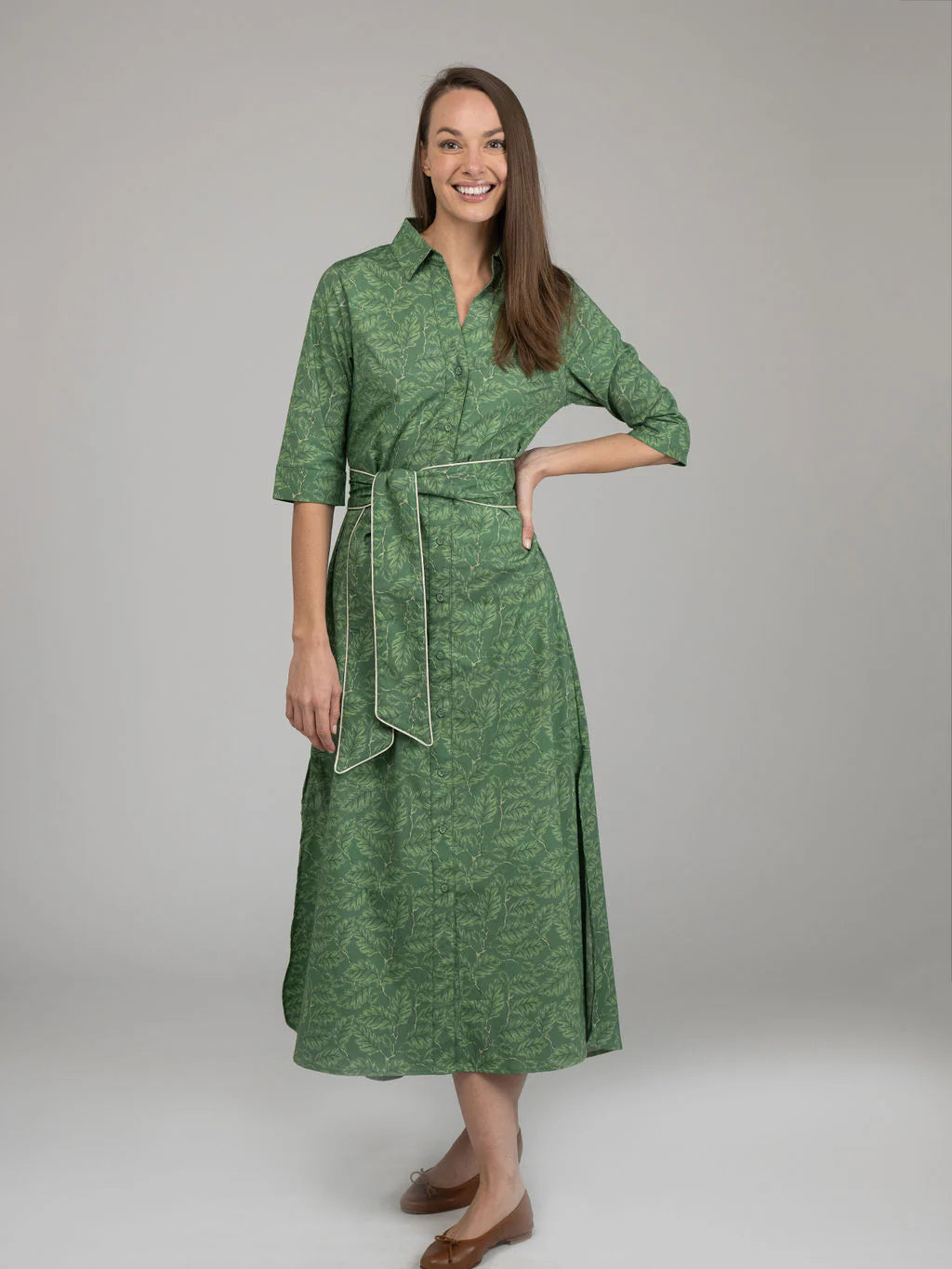 TRUNK SHOW- Eloise Maxi Dress in green foliage by Beau & Ro