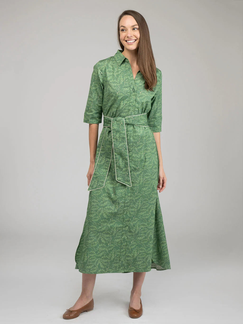 TRUNK SHOW- Eloise Maxi Dress in green foliage by Beau & Ro