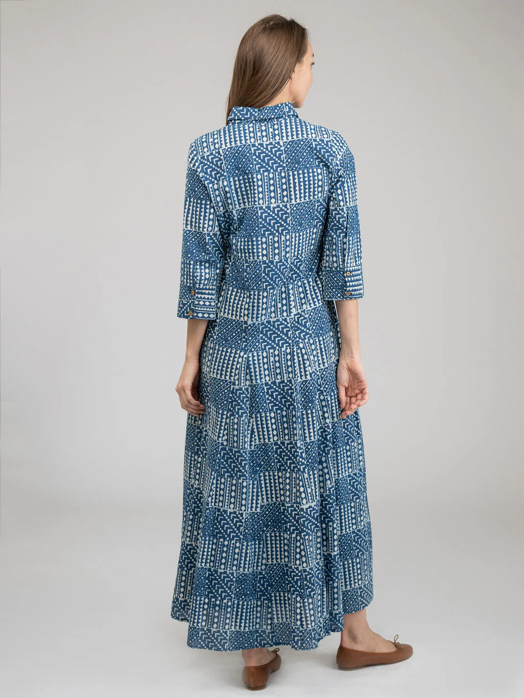 TRUNK SHOW- Alexa Maxi Dress in blue fall resist by Beau & Ro