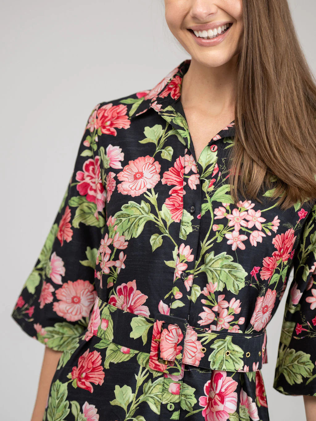 TRUNK SHOW- Mary Jane Maxi Dress in black fancy floral by Beau & Ro