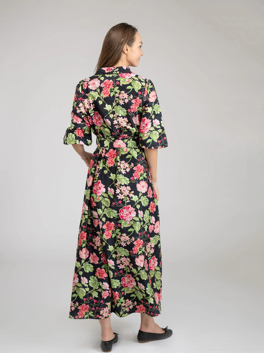 TRUNK SHOW- Mary Jane Maxi Dress in black fancy floral by Beau & Ro