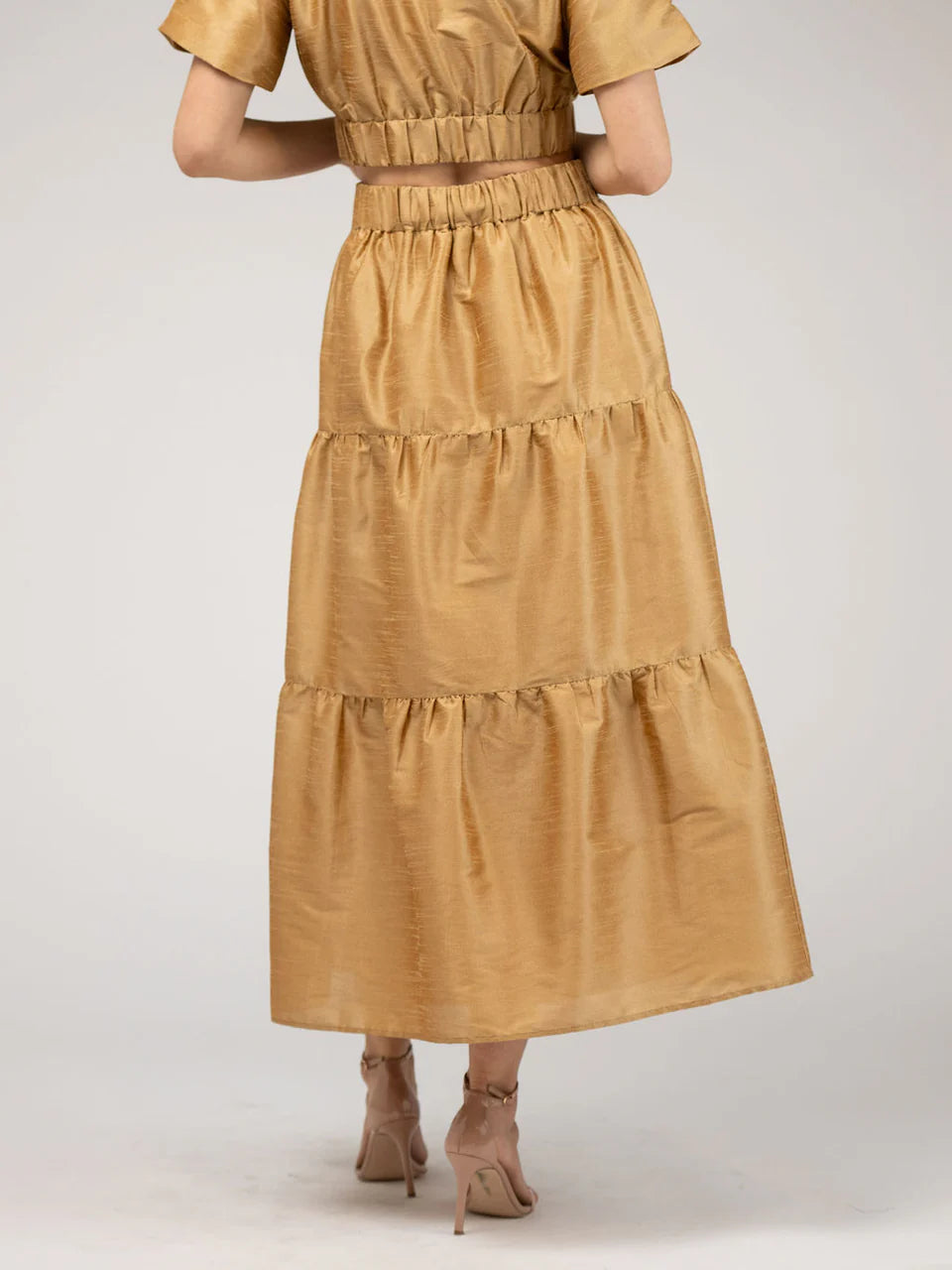 TRUNK SHOW- The Abby Skirt in gold dupioni by Beau & Ro