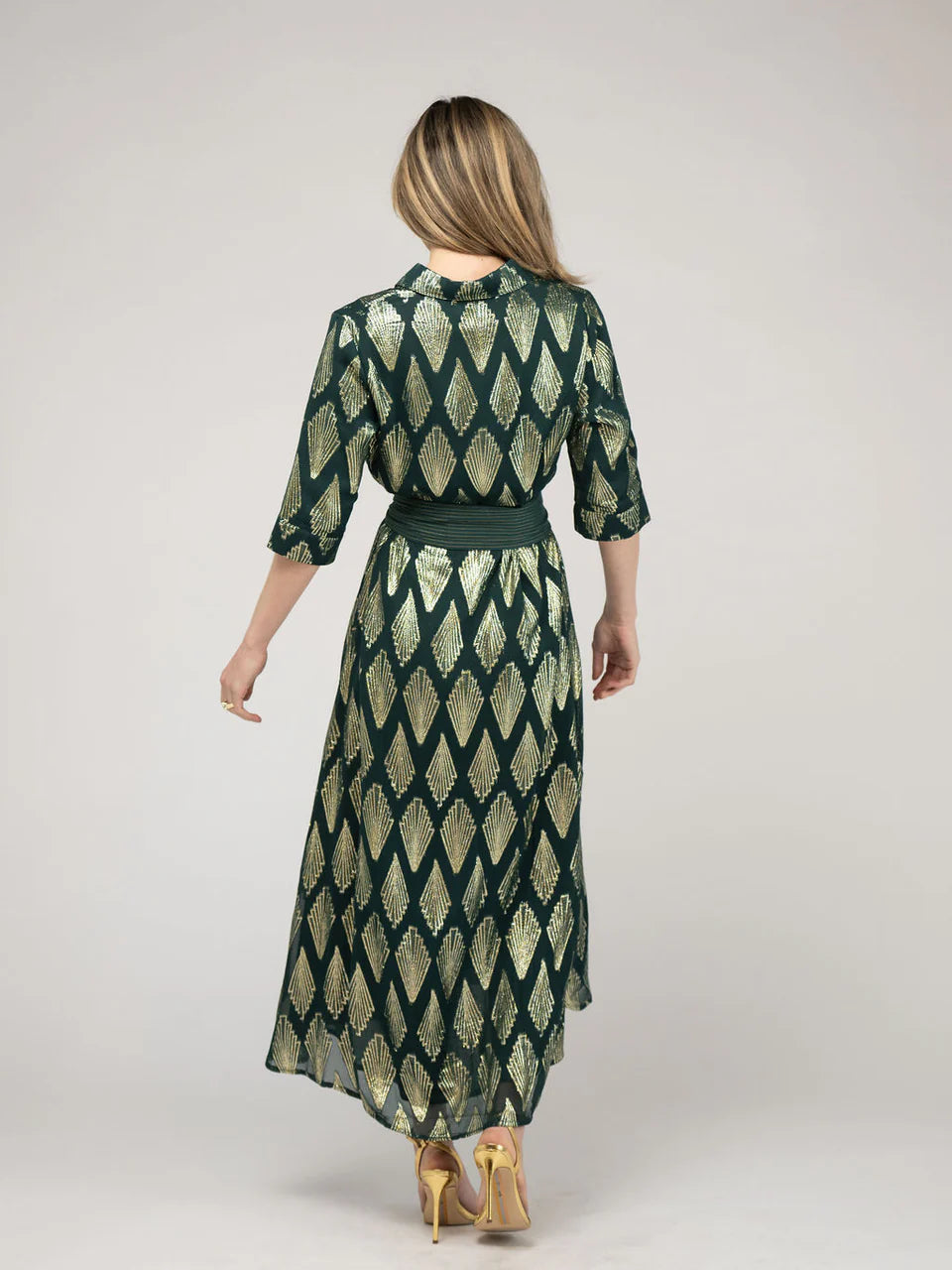 TRUNK SHOW- Eloise Maxi Dress in emerald deco by Beau & Ro
