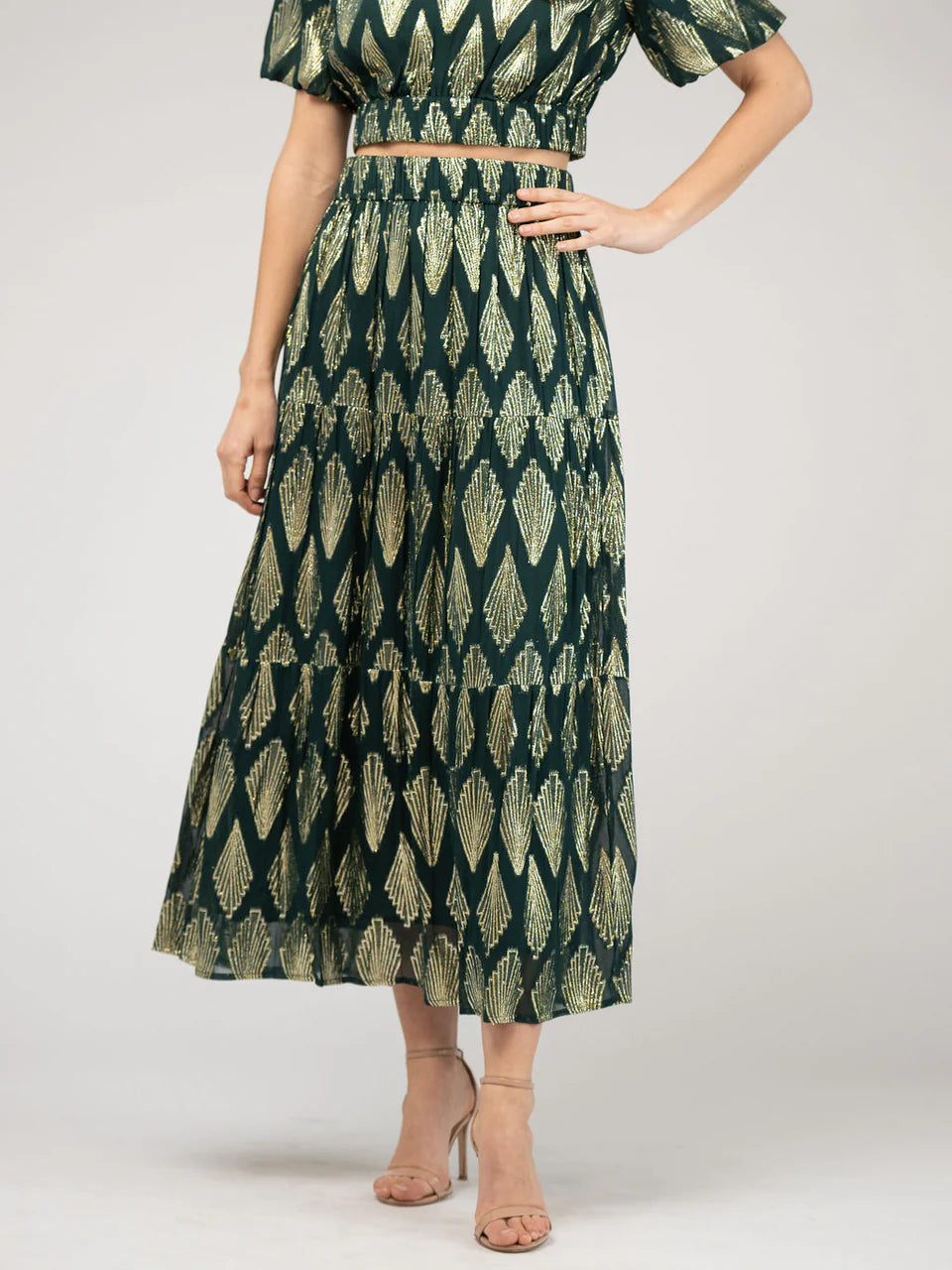 TRUNK SHOW- The Abby Skirt in emerald deco by Beau & Ro