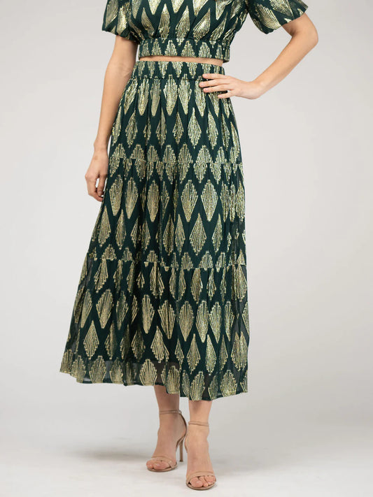 TRUNK SHOW- The Abby Skirt in emerald deco by Beau & Ro