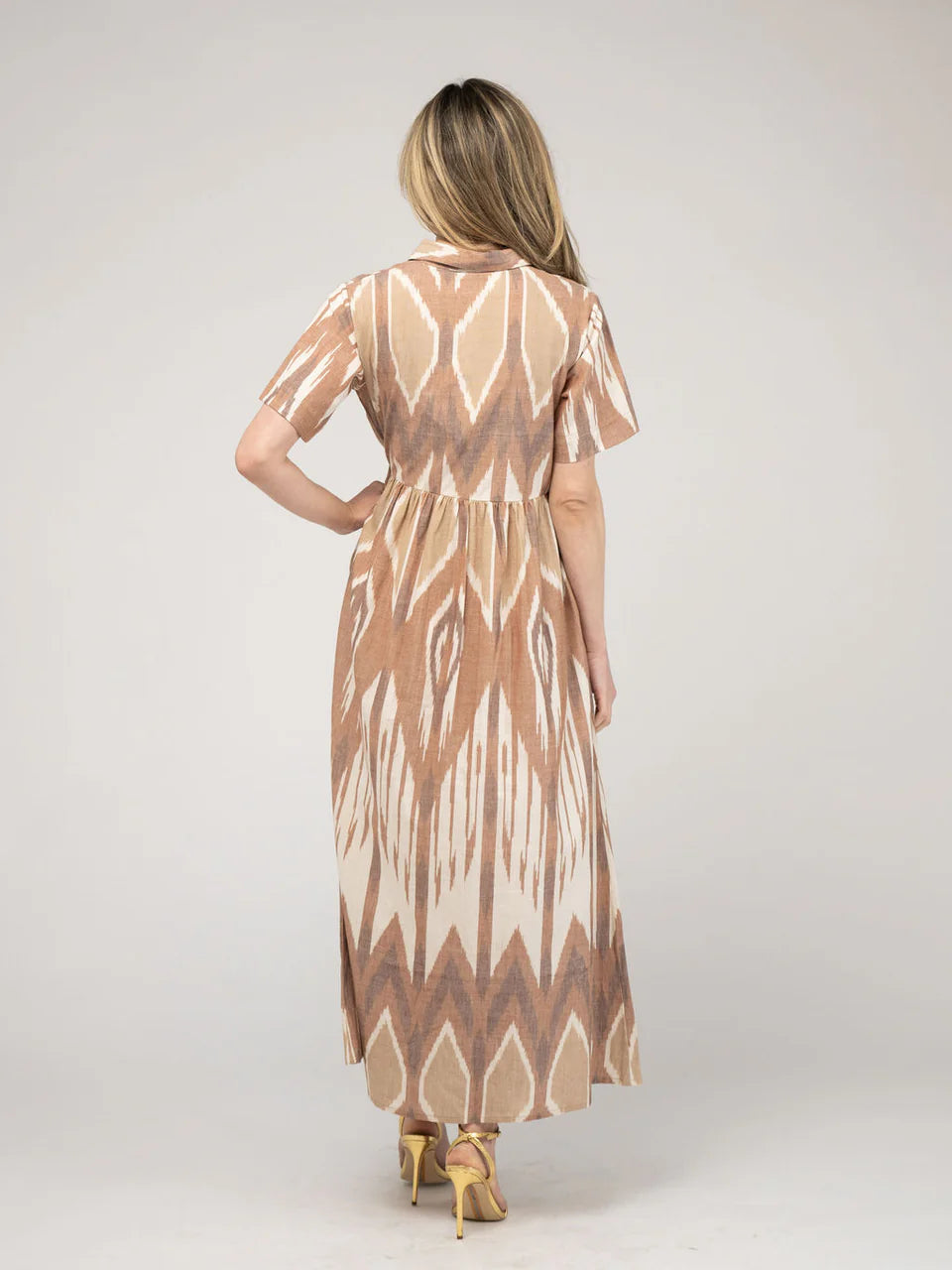 TRUNK SHOW- The Elle Maxi Dress in Brown Ikat by Beau & Ro