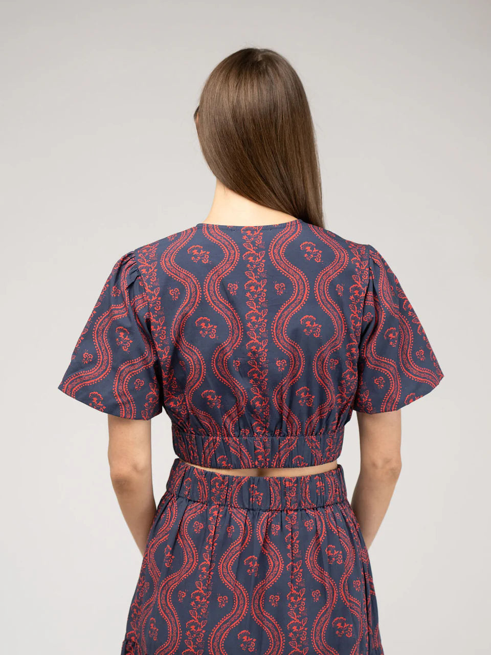 TRUNK SHOW- The Abby Top in navy virginia stripe by Beau & Ro