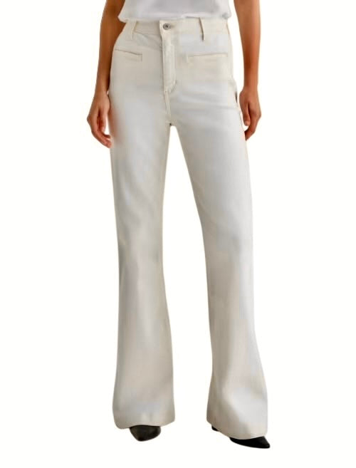 Desi High Rise Flare Jean in powder by AG