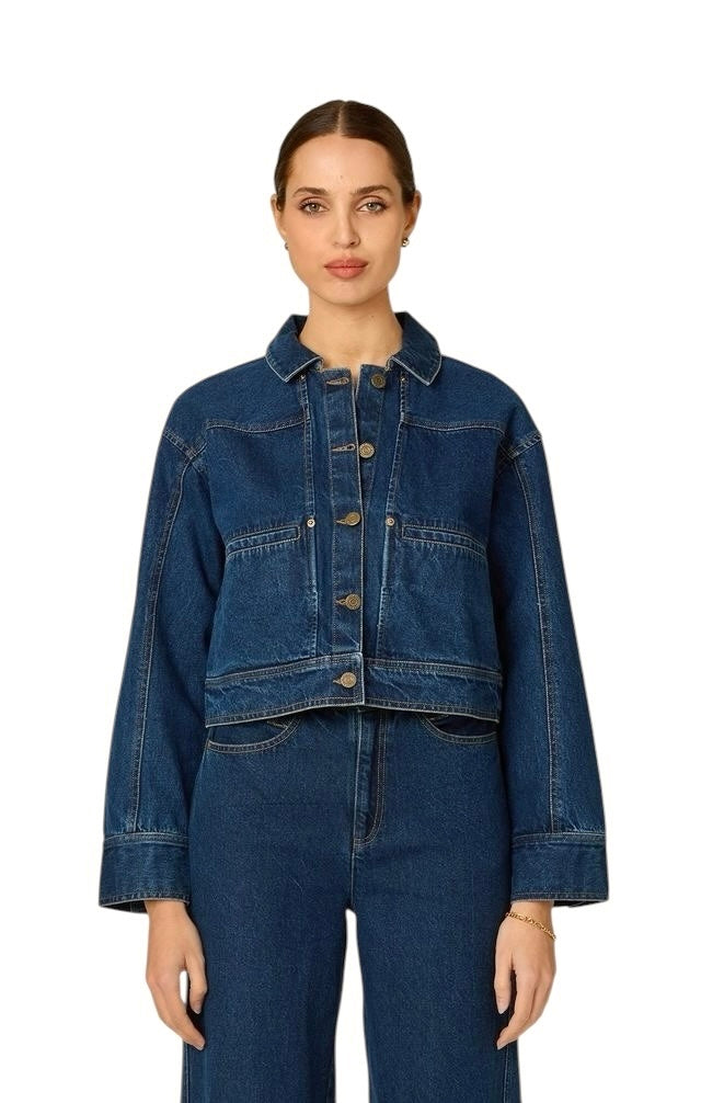 Clarke Jacket in dark denim by Cleobella