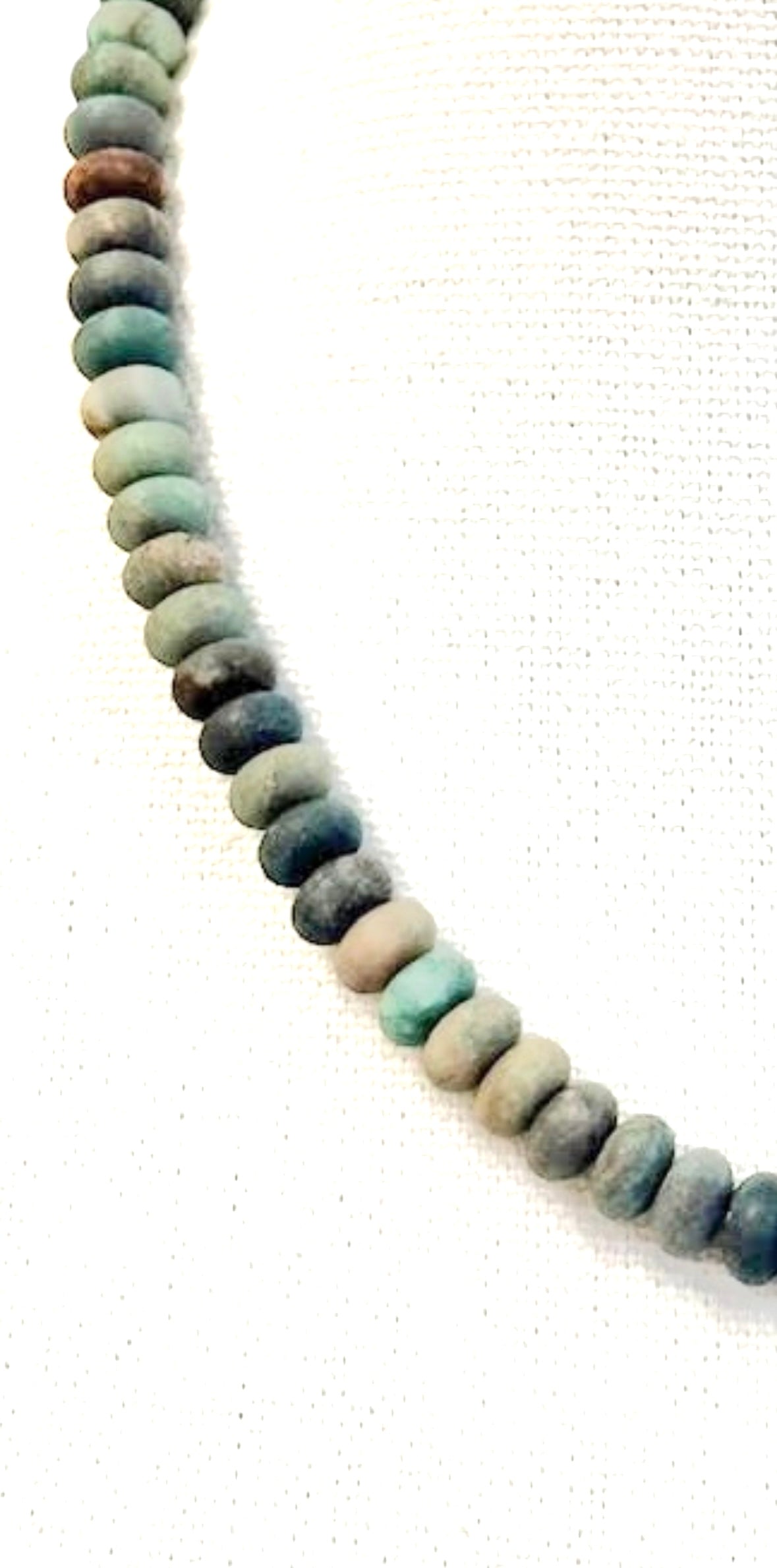 Rondelle 18" Necklace with Small Swivel Clasp in matte green multi by Virtue