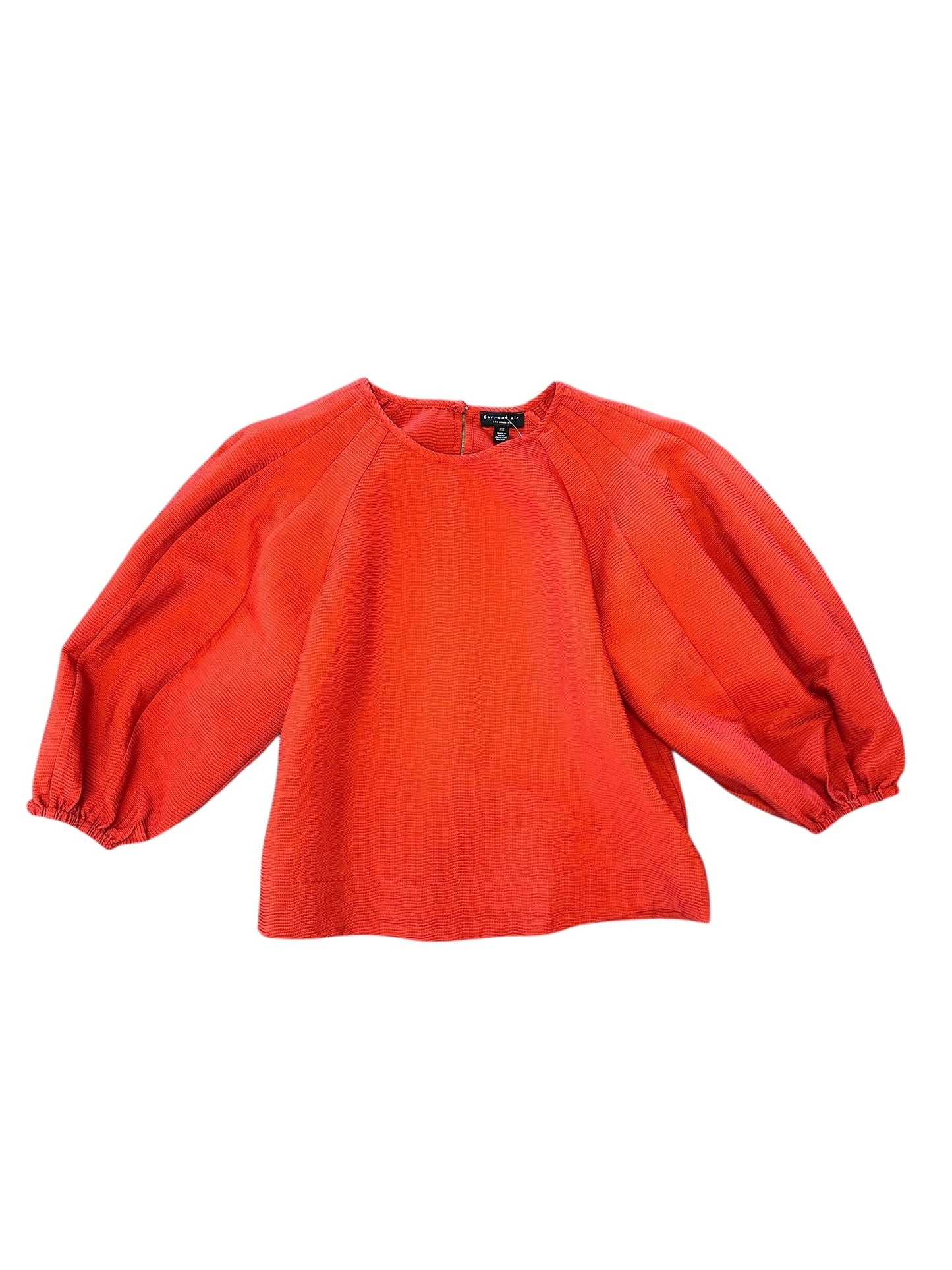 Round Neck Voluminous Paneled 3/4 Sleeve Blouse in amber by Current Air