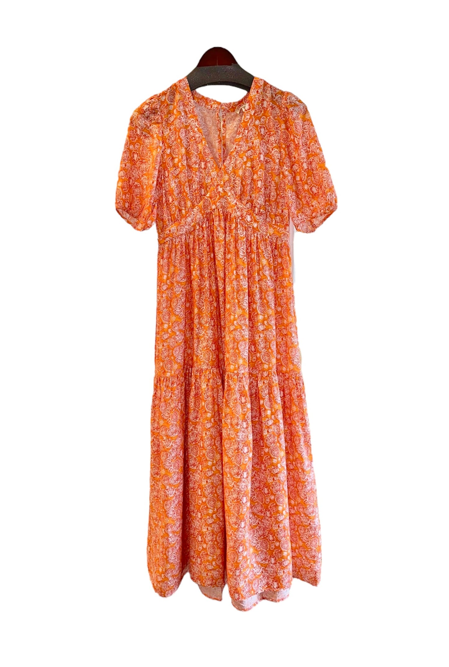 Printed Maxi Dress in orange by See U Soon