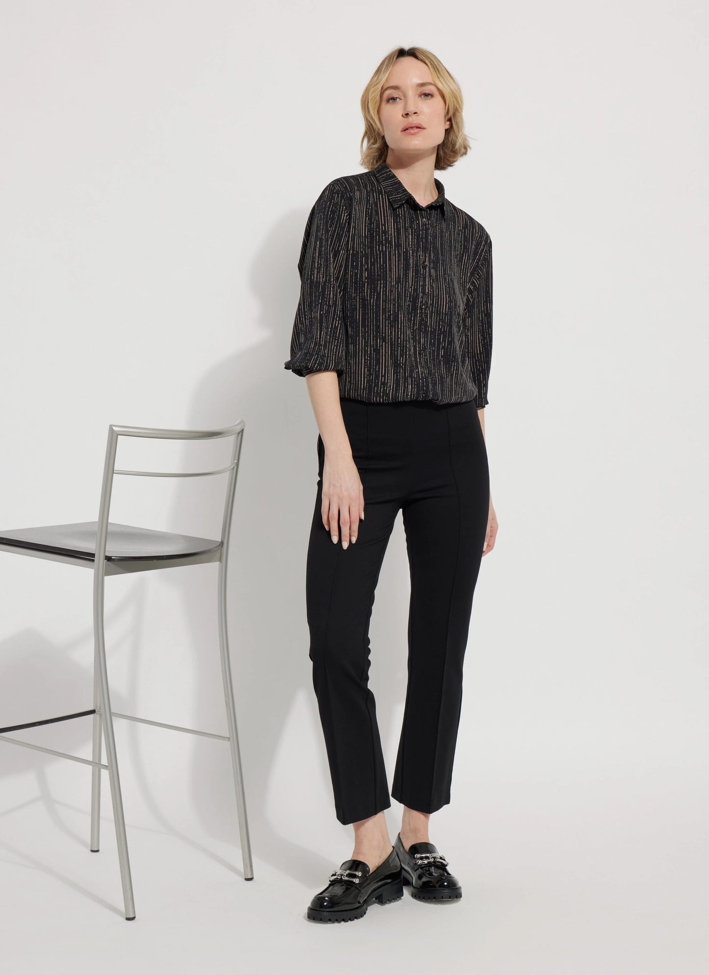 Ankle Elysse Ponte Pant in black by Lysse