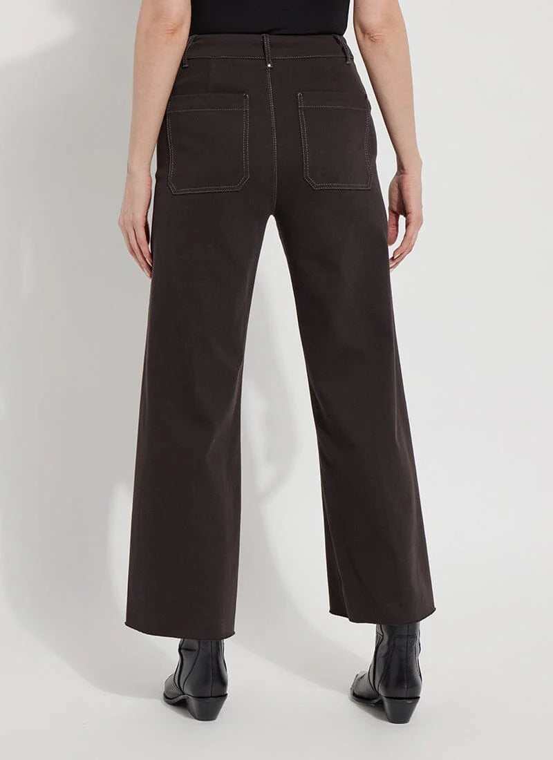 Erin Hi Waist Wide Leg Denim in double espresso by Lysse
