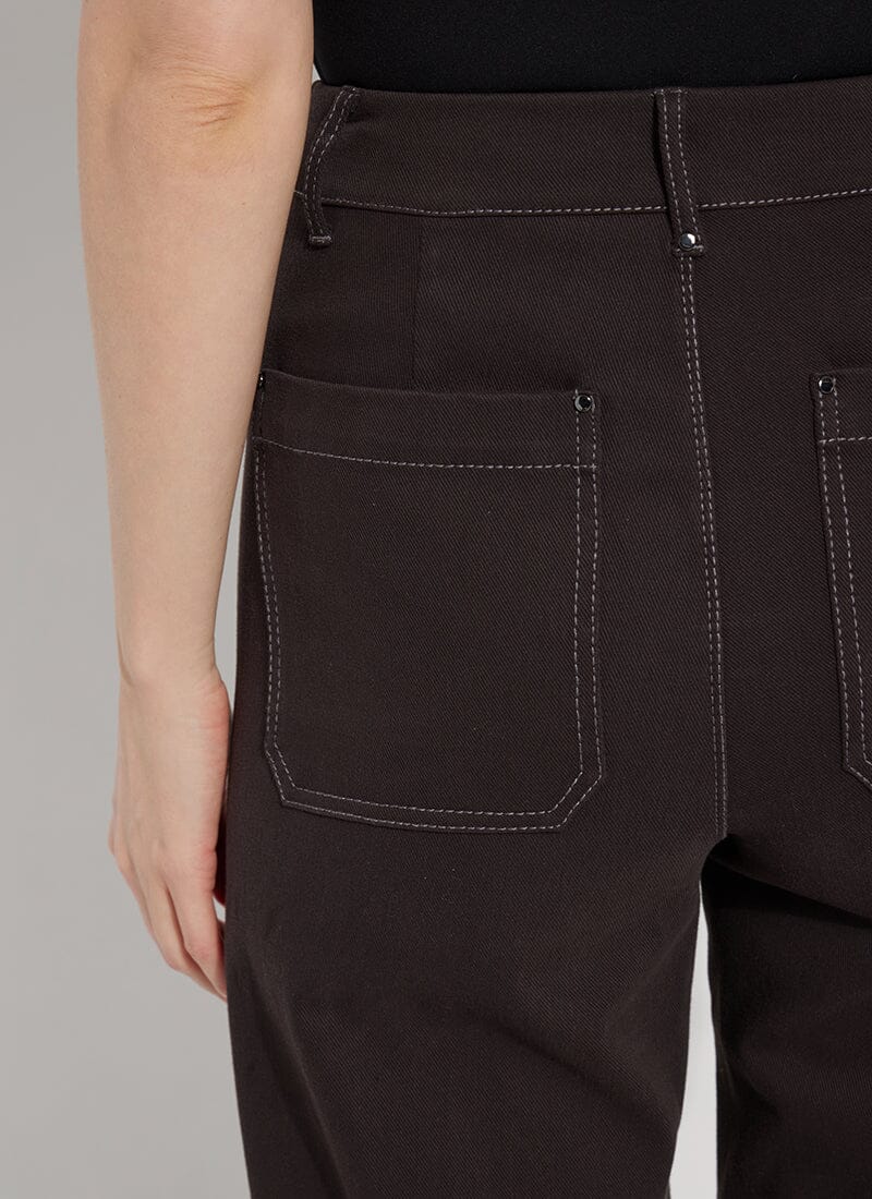 Erin Hi Waist Wide Leg Denim in double espresso by Lysse