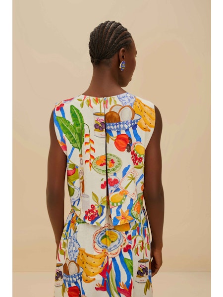 Fresh Table Crop Top in off white by Farm Rio