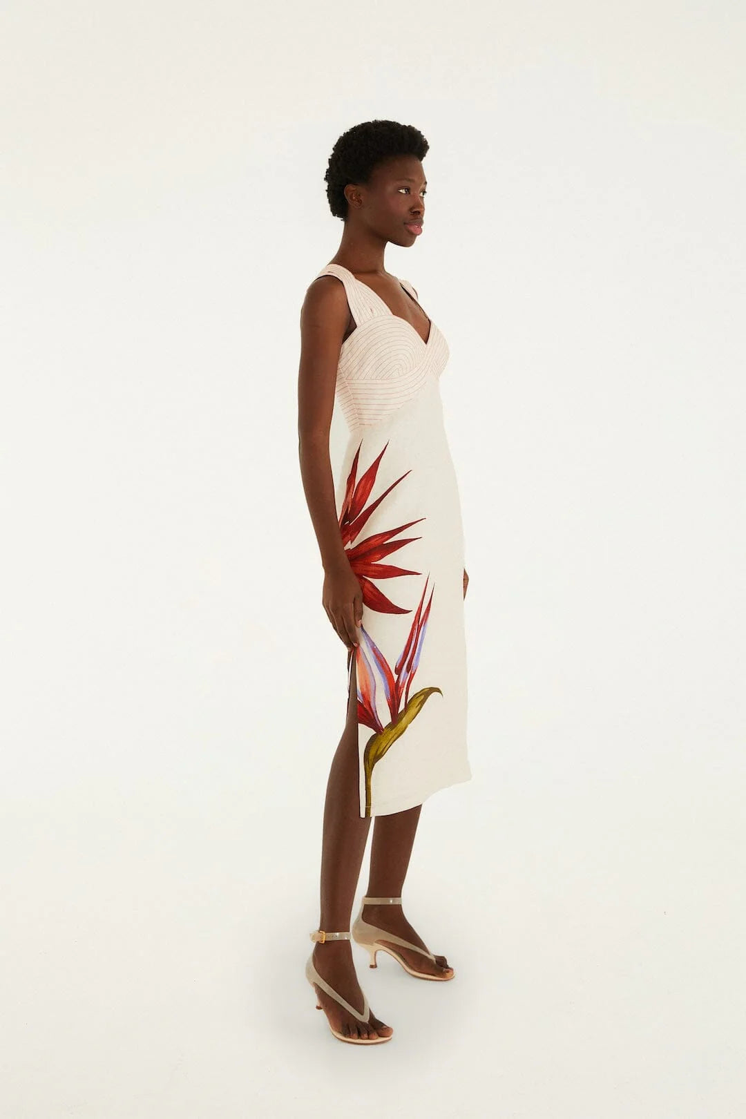 Strelitzia Midi Dress in sand by Farm Rio