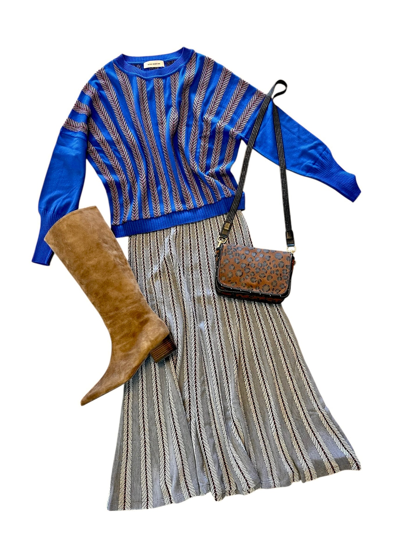 Makalu Patterned Sweater in blue/black by Aldo Martins